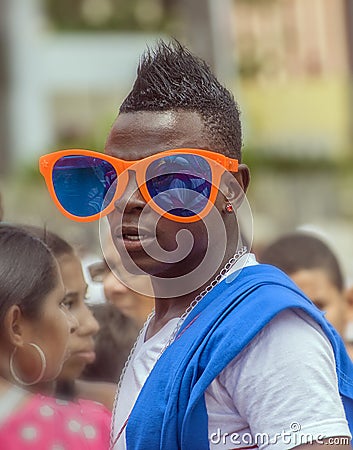Huge Party Glasses on Carnival Editorial Stock Photo