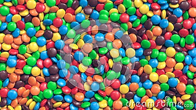 Huge pile of colorful coated chocolate candies background Stock Photo