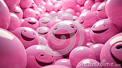 A huge pile of pink smiles Stock Photo