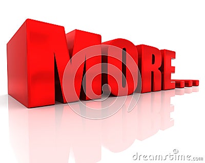 Huge red more 3d lettering Stock Photo
