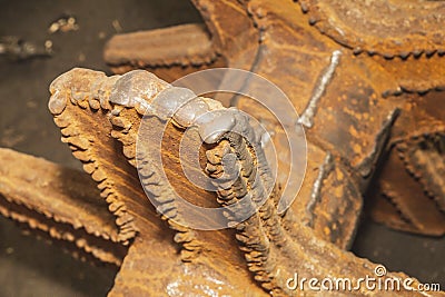 Huge rusty auger for the coal industry Stock Photo