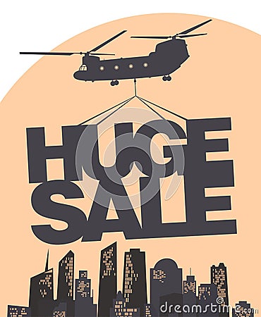 Huge sale vector design template. Vector Illustration