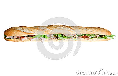 Huge Sandwich Baguette Stock Photo