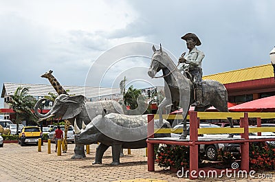 Huge sculptures for tourists at Rodo Master Editorial Stock Photo