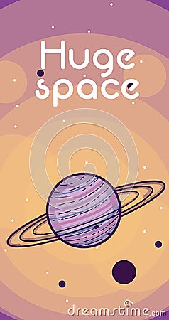 Huge space card Vector Illustration