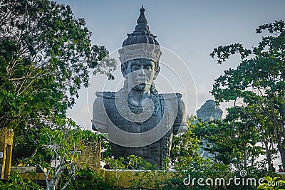 A huge statue of the god Vishnu at the Garuda Wisnu Kencana Cultural Park in Bali Stock Photo
