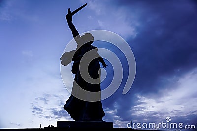 A huge statue of the Motherland Calls on the Mamayev mound Editorial Stock Photo