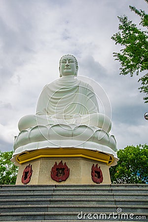 A huge statue of a sitting Buddha.Pagoda Belek.Nha Trang.Vietnam. Stock Photo