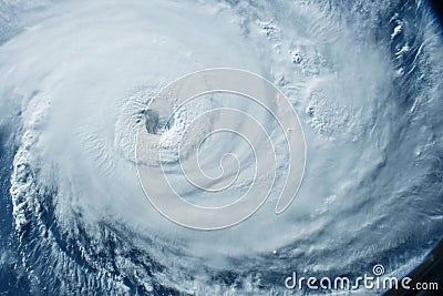 A huge tornado, a cyclone from space Stock Photo