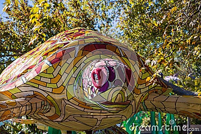 Huge turtle figure in the zoo Editorial Stock Photo