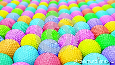 A Huge Vibrant Array of Colorful Golf Balls Stock Photo