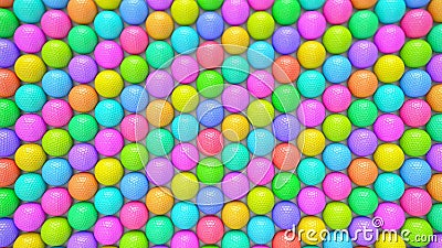 A Huge Vibrant Array of Colorful Golf Balls Stock Photo