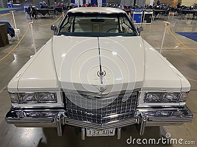 Huge Vintage White Cadillac Editorial Stock Photo