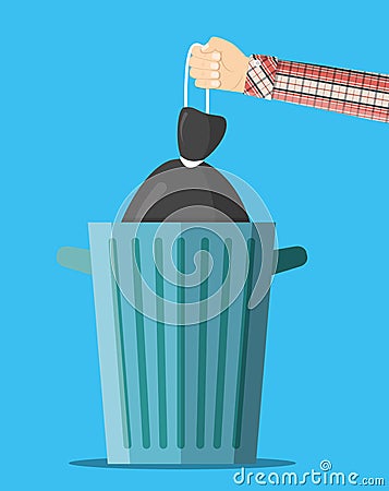 Huge waste trash can. Vector Illustration