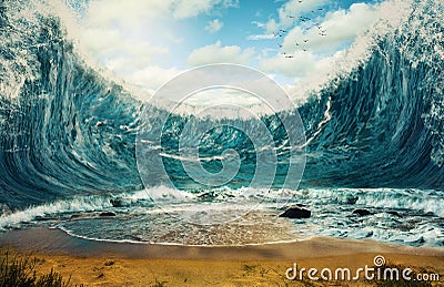 Huge waves Stock Photo