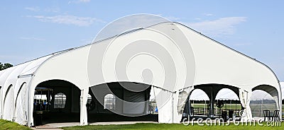 Huge White Event Tent Stock Photo