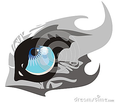 Huge wolf eye Vector Illustration