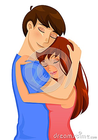 Hugging couple Vector Illustration