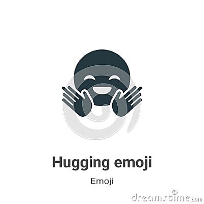 Hugging emoji vector icon on white background. Flat vector hugging emoji icon symbol sign from modern emoji collection for mobile Vector Illustration