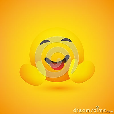 Hugging Face - Emoticon on Yellow Background - Vector Design Vector Illustration