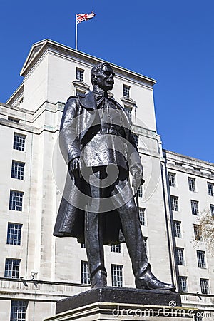 Hugh Trenchard Statue in London Stock Photo