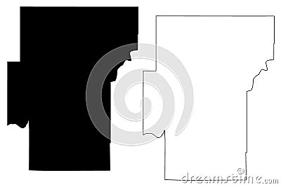 Hughes County, Oklahoma State U.S. county, United States of America, USA, U.S., US map vector illustration, scribble sketch Vector Illustration