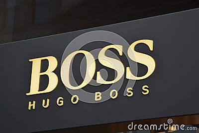 Hugo boss logo in Berlin Editorial Stock Photo