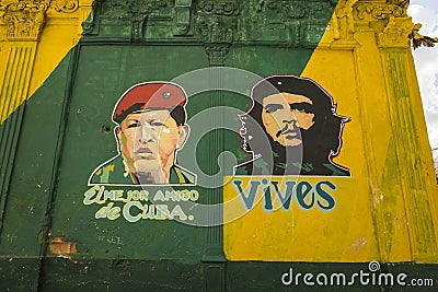 Hugo Chavez and Che Guevara Havana Editorial Stock Photo