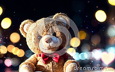 Hugs and Heartbeats A Valentine's Day Soiree with Your Loveable Teddy Bear Stock Photo