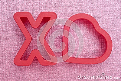Hugs and Kisses Cookie Cutters Stock Photo