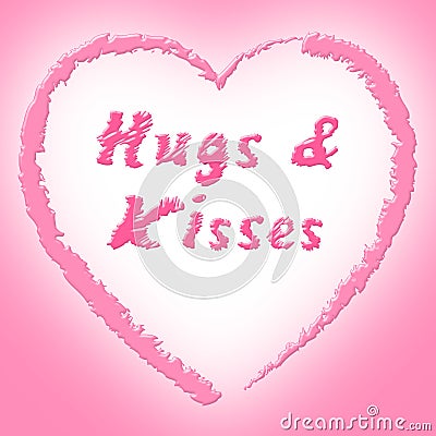 Hugs And Kisses Represents Find Love And Dating Stock Photo