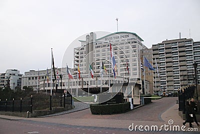 Huis ter duin, big hotel and appartments as high society place at the seaside in Noordwijk Editorial Stock Photo