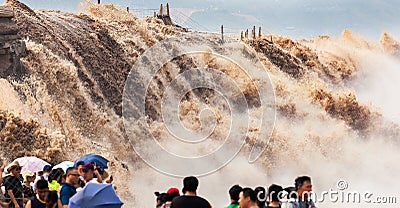 HuKou waterfall of the yellow river Editorial Stock Photo
