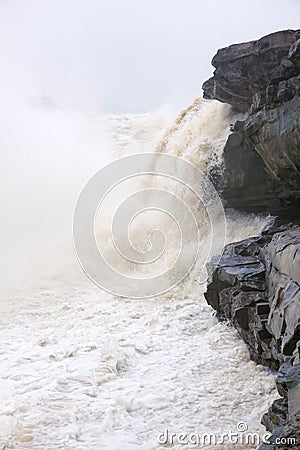 Hukou Waterfall of Yellow River Stock Photo