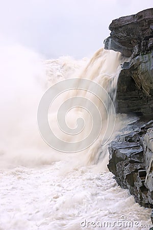 Hukou Waterfall of Yellow River Stock Photo