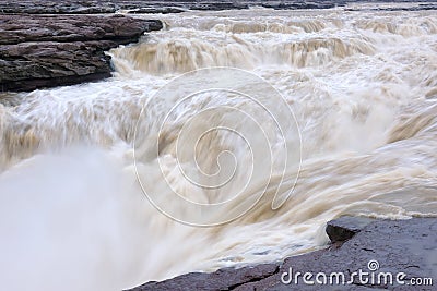 Hukou Waterfall of Yellow River Stock Photo