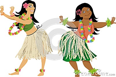 Hula dance lesson Vector Illustration