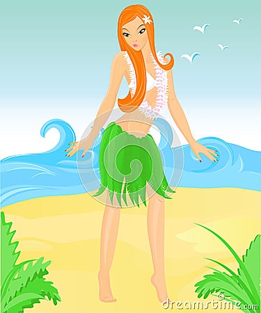Hula dancer Vector Illustration