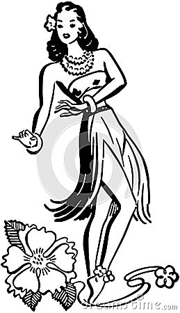 Hula Girl Vector Illustration