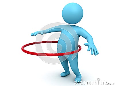 Hula hoop exercise Stock Photo