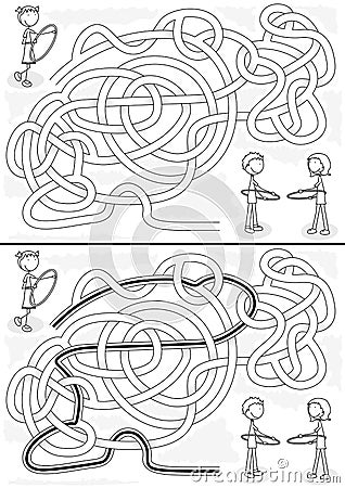 Hula hoop maze Vector Illustration