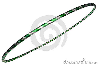 The hula Hoop silver with green closeup Isolated Stock Photo