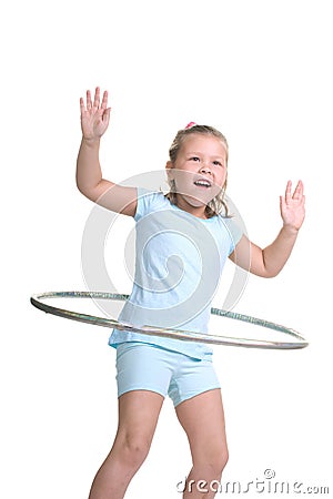 Hula hooping kid Stock Photo