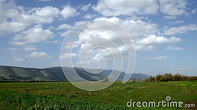 Hula Valley in spring colors. Israel. Stock Photo