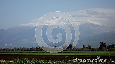 Hula Valley in spring colors. Israel. Stock Photo