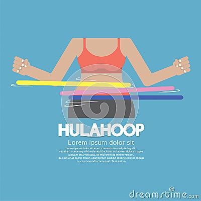 Hulahoop Playing. Vector Illustration