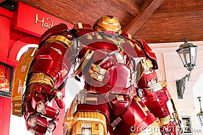 Hulk Buster Iron Man costume at The Madame Tussauds museum Editorial Stock Photo