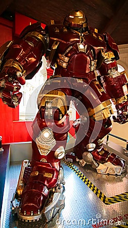 Hulk Buster Iron Man costume at The Madame Tussauds museum Editorial Stock Photo