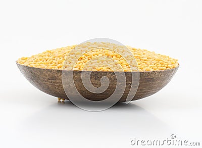 Hulled-split mung bean Stock Photo