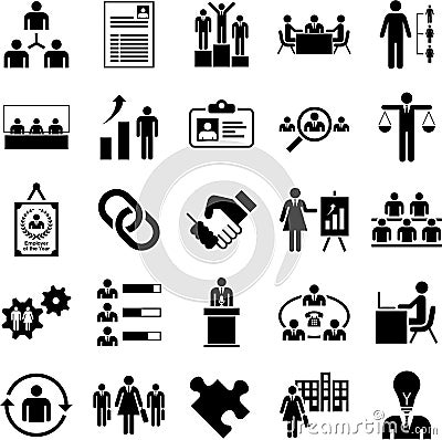 Huma Resources Managment icons Vector Illustration